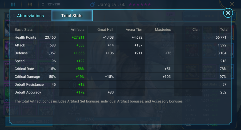 jareg build total stats Raid Shadow Legends - Jareg Build