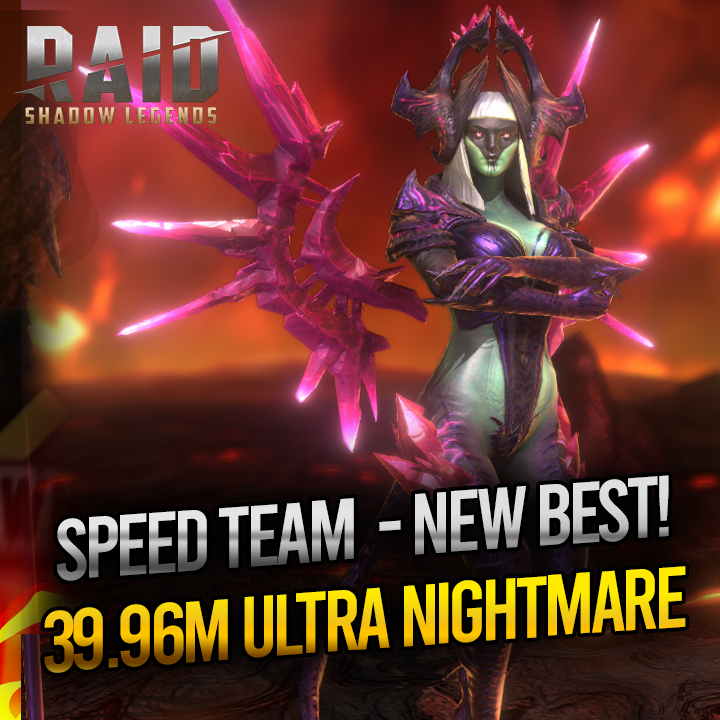 Raid Shadow - Clan Boss 39.96 - Speed Tuned Team with Builds